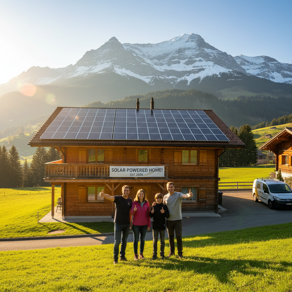 Solaranlage auf Schweizer Hausdach